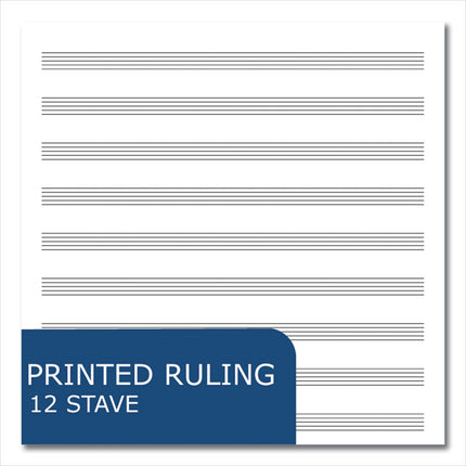 Music Notebook, Music Transcription Format: 12 Staves, White Cover, (32) 11 x 8.5 Sheets, 24/Carton