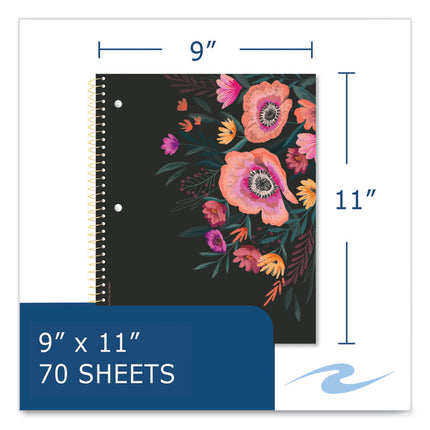 Studio Series Notebook, 1-Subject, Medium/College Rule, Randomly Assorted Cover Colors, (70) 11 x 9 Sheets, 24/Carton