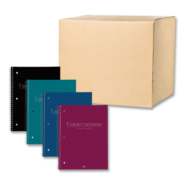 Subject Wirebound Promo Notebook, 1-Subject, Medium/College Rule, Assorted Cover Colors (Set 1), (70) 10.5 x 8 Sheets, 24/CT