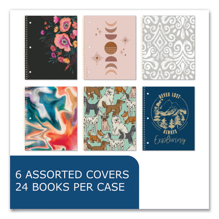 Studio Series Notebook, 1-Subject, Medium/College Rule, Randomly Assorted Cover Colors, (70) 11 x 9 Sheets, 24/Carton