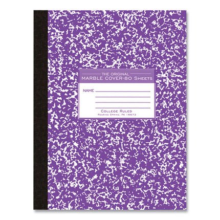 Flexible Cover Marble Composition Book, Medium/College Rule, Randomly Assorted Cover Colors, (80) 10.25 x 7.88 Sheets, 48/CT