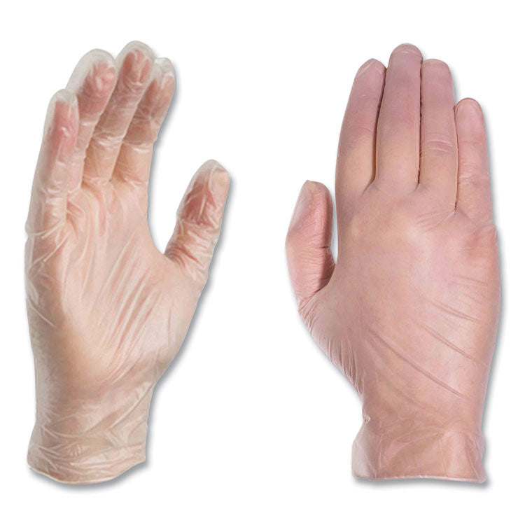 Industrial Vinyl Gloves, Powder-Free, 3 mil, Small, Clear, 100/Box, 10 Boxes/Carton
