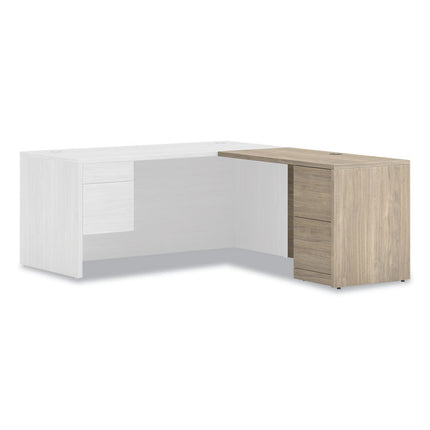 10500 Series Return with Full-Height Pedestal, Right, 48" x 24" x 29.5", Kingswood Walnut