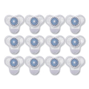 Urinal Screen with Non-Para Deodorizer Block, Green Apple Scent, 3.25 oz, Blue/White, 12/Box