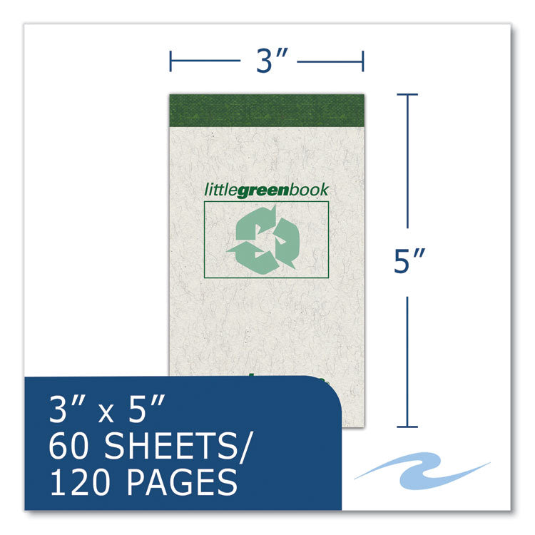 Little Green Memo Book, Narrow Rule, Gray Cover, (60) White 3 x 4.75 Sheets, 48/Carton