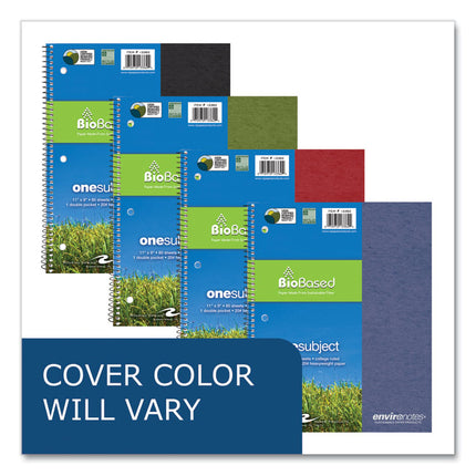 Earthtones BioBased Paper Notebook, Medium/College Rule, Randomly Assorted Cover Colors, (80) 11 x 9 Sheets, 24/Carton