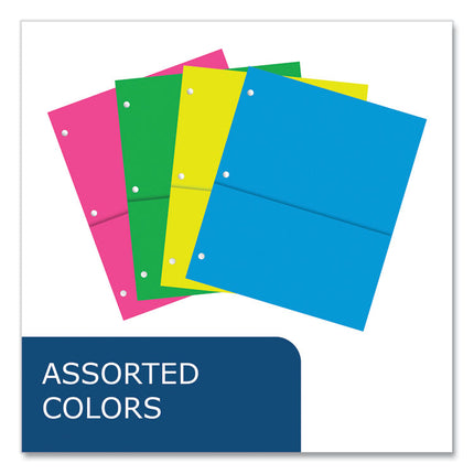 Binder Pocket, 9 w x 11 h, Assorted Colors, 144/Carton