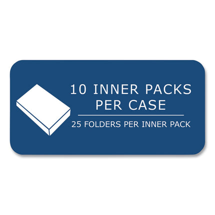 Pocket Folder with 3 Fasteners, 0.5" Capacity, 11 x 8.5, White, 25/Box, 10 Boxes/Carton