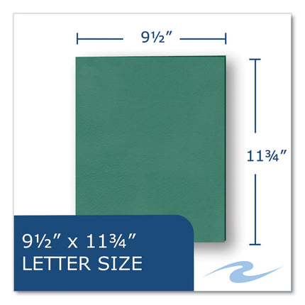 Pocket Folder, 0.5" Capacity, 11 x 8.5, Green, 25/Box, 10 Boxes/Carton