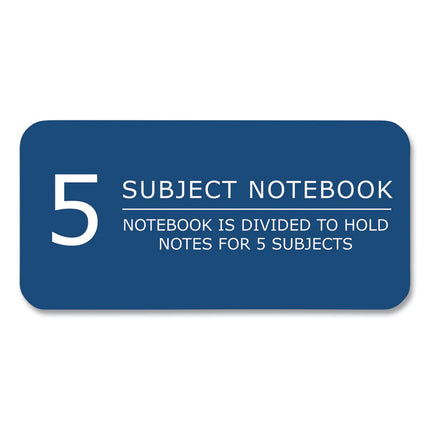 Earthtones BioBased Paper Notebook, 5-Subject, College Rule, Randomly Assorted Cover Colors, (160) 11 x 9 Sheets, 12/Carton