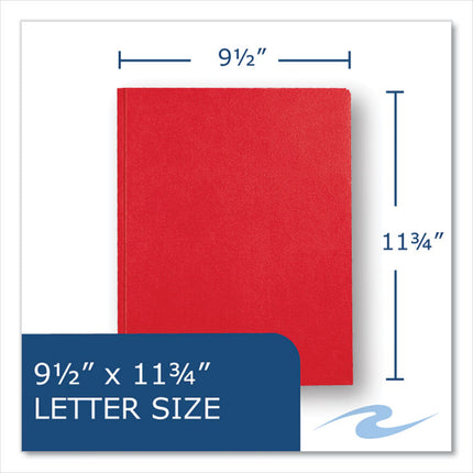 Pocket Folder with 3 Fasteners, 0.5" Capacity, 11 x 8.5, Red, 25/Box, 10 Boxes/Carton
