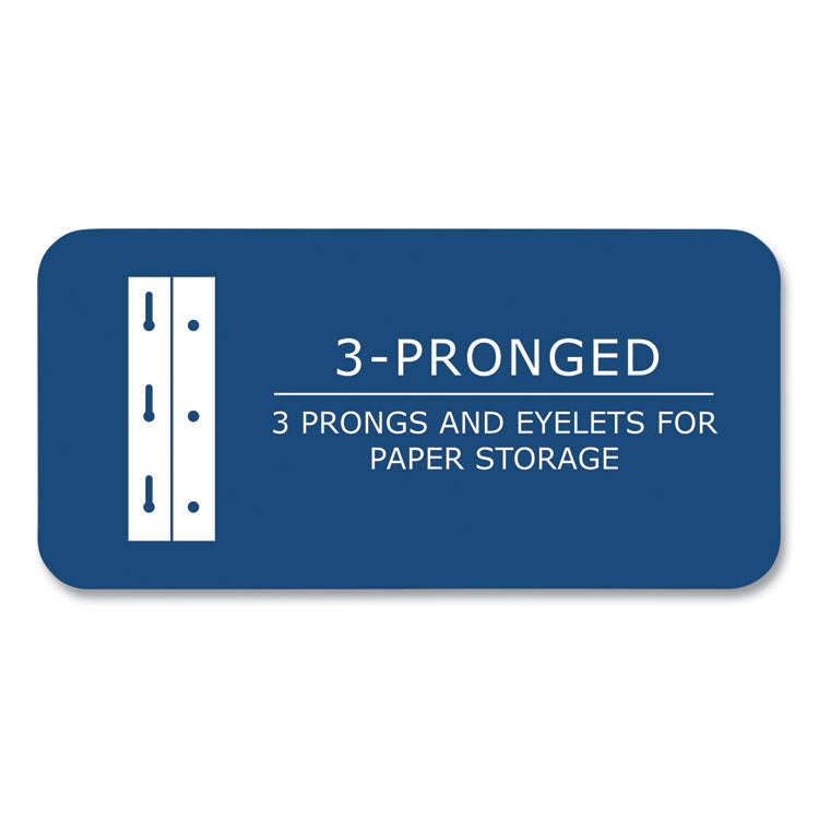 Pocket Folder with 3 Fasteners, 0.5" Capacity, 11 x 8.5, Black, 25/Box, 10 Boxes/Carton