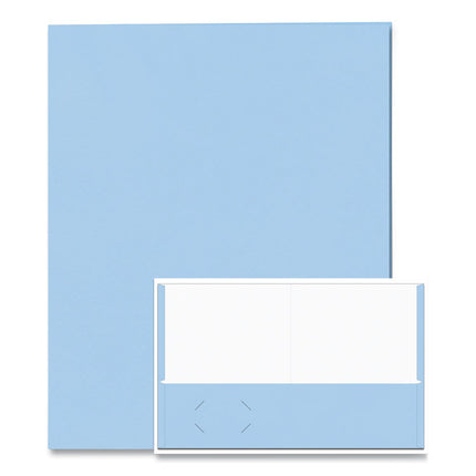 Pocket Folder, 0.5" Capacity, 11 x 8.5, Light Blue, 25/Box, 10 Boxes/Carton