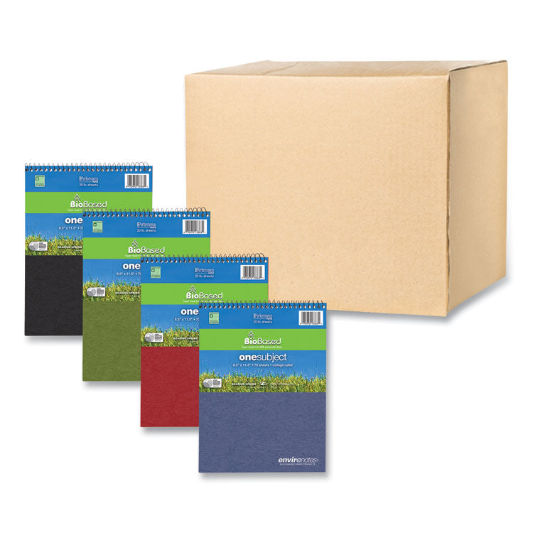 Earthtones BioBased Paper Wirebound Notepad, Medium/College Rule, Randomly Assorted Cover Colors, (70) 8.5 x 11 Sheets, 24/CT