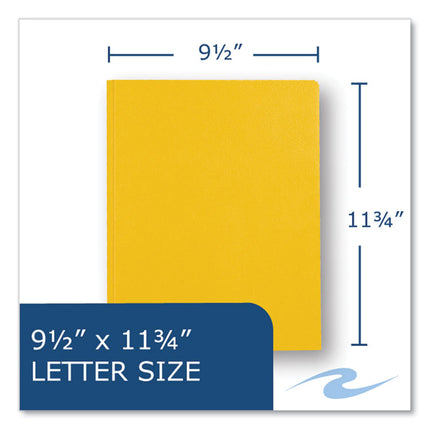 Pocket Folder with 3 Fasteners, 0.5" Capacity, 11 x 8.5, Yellow, 25/Box, 10 Boxes/Carton