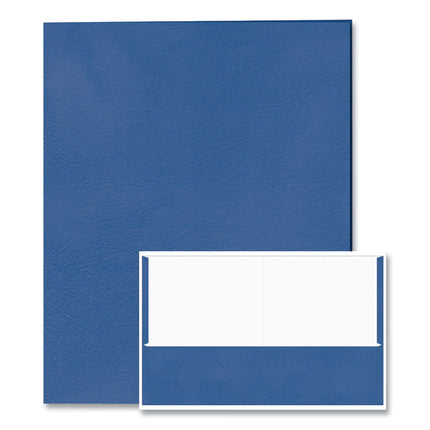Pocket Folder, 0.5" Capacity, 11 x 8.5, Dark Blue, 25/Box, 10 Boxes/Carton