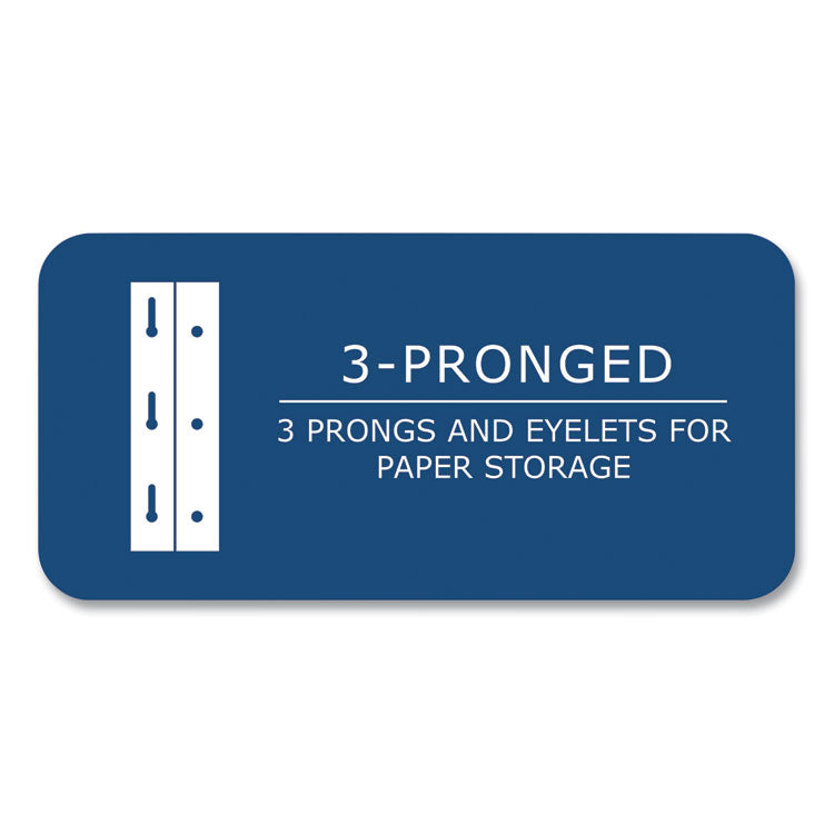 Pocket Folder with 3 Fasteners, 0.5" Capacity, 11 x 8.5, Dark Blue, 25/Box, 10 Boxes/Carton