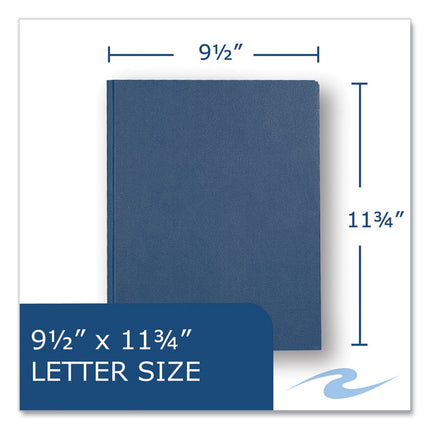 Pocket Folder with 3 Fasteners, 0.5" Capacity, 11 x 8.5, Dark Blue, 25/Box, 10 Boxes/Carton