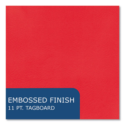 Pocket Folder with 3 Fasteners, 0.5" Capacity, 11 x 8.5, Red, 25/Box, 10 Boxes/Carton