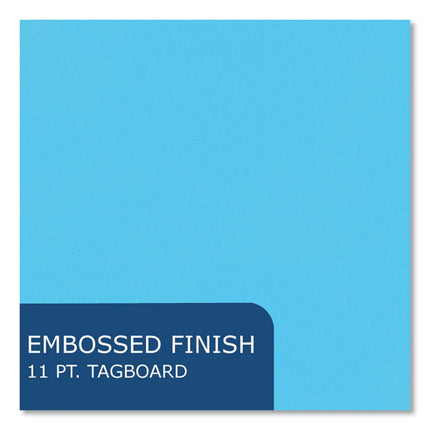 Pocket Folder with 3 Fasteners, 0.5" Capacity, 11 x 8.5, Light Blue, 25/Box, 10 Boxes/Carton