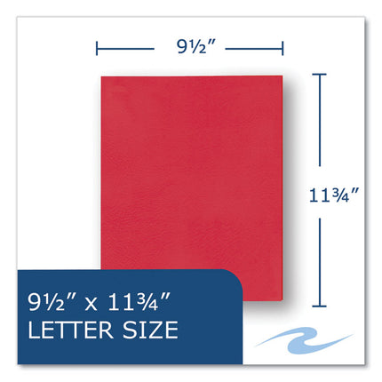 Pocket Folder, 0.5" Capacity, 11 x 8.5, Red, 25/Box, 10 Boxes/Carton