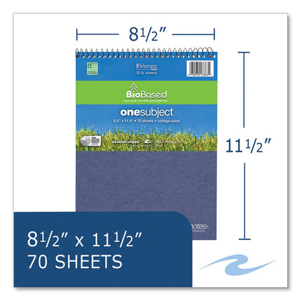 Earthtones BioBased Paper Wirebound Notepad, Medium/College Rule, Randomly Assorted Cover Colors, (70) 8.5 x 11 Sheets, 24/CT