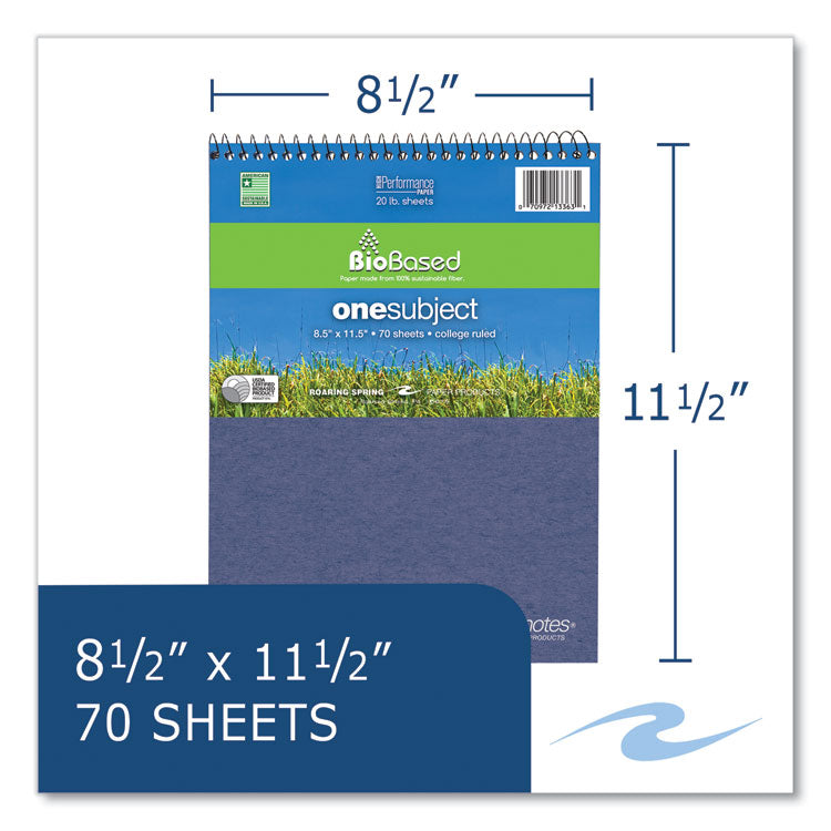Earthtones BioBased Paper Wirebound Notepad, Medium/College Rule, Randomly Assorted Cover Colors, (70) 8.5 x 11 Sheets, 24/CT