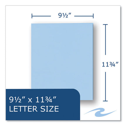 Pocket Folder, 0.5" Capacity, 11 x 8.5, Light Blue, 25/Box, 10 Boxes/Carton