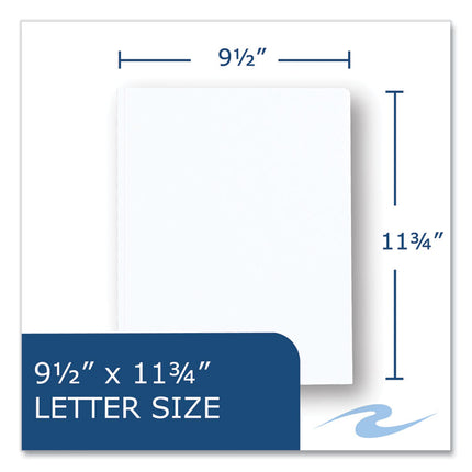 Pocket Folder with 3 Fasteners, 0.5" Capacity, 11 x 8.5, White, 25/Box, 10 Boxes/Carton