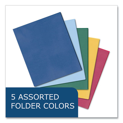 Pocket Folder, 0.5" Capacity, 11 x 8.5, Assorted Colors, 100/Carton
