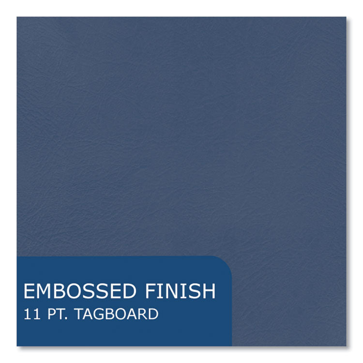 Pocket Folder with 3 Fasteners, 0.5" Capacity, 11 x 8.5, Dark Blue, 25/Box, 10 Boxes/Carton