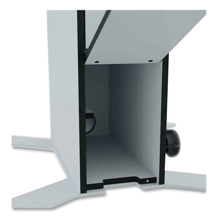 Mobile TV Cart COWORKSATION, Engineered Wood, 3 Shelves, Supports 40 lb, 22.5" x 22.6" x 50.89", White