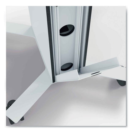 Mobile TV Cart COWORKSATION, Engineered Wood, 3 Shelves, Supports 40 lb, 22.5" x 22.6" x 50.89", White