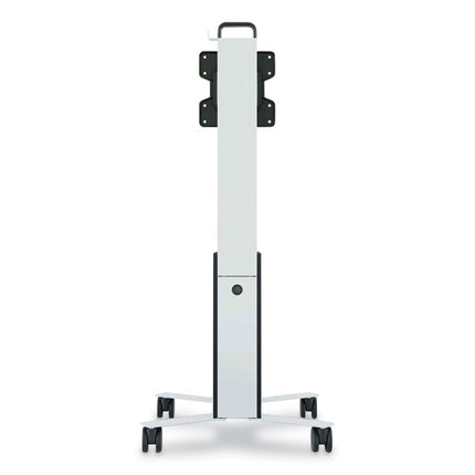 Mobile TV Cart COWORKSATION, Engineered Wood, 3 Shelves, Supports 40 lb, 22.5" x 22.6" x 50.89", White