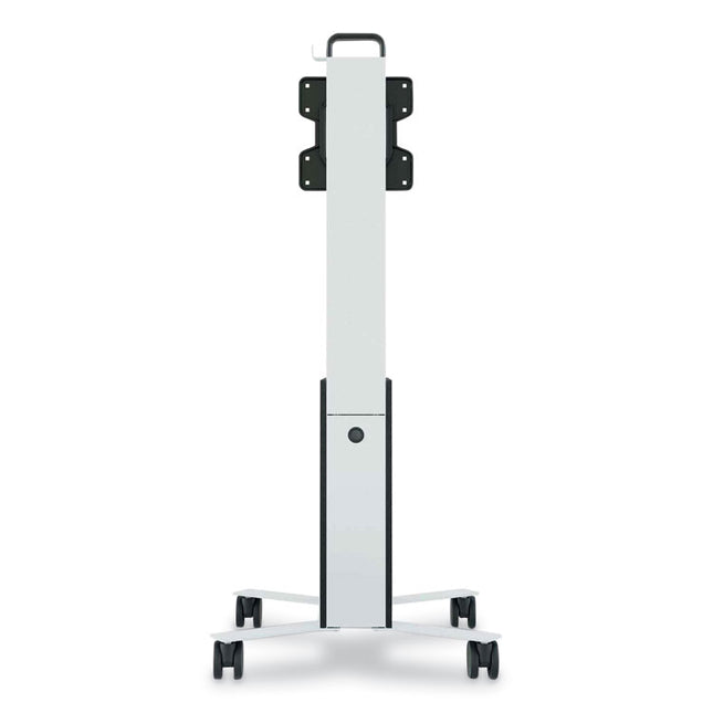 Mobile TV Cart COWORKSATION, Engineered Wood, 3 Shelves, Supports 40 lb, 22.5" x 22.6" x 50.89", White