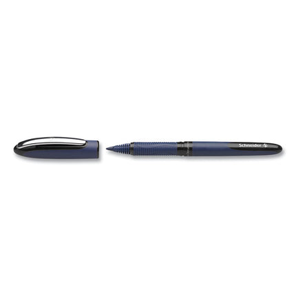 One Business Rollerball Pen, Stick, Fine 0.6 mm, Black Ink, Dark Blue/Black Barrel, 10/Box