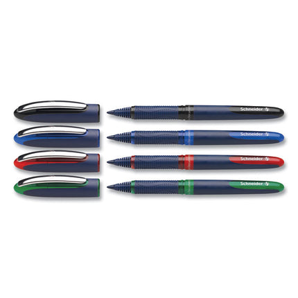 One Business Rollerball Pen, Stick, Fine 0.6 mm, Assorted Ink and Barrel Colors, 4/Pack