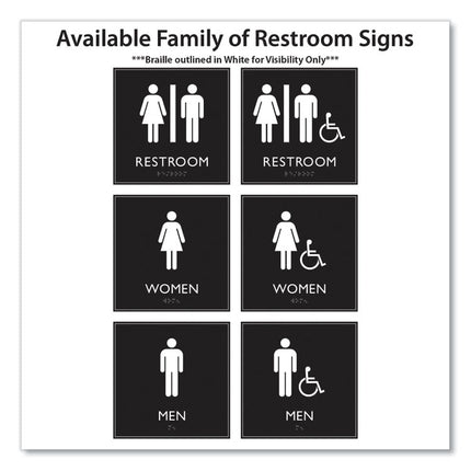 ADA Sign, Women, Plastic, 8 x 8, Clear/White