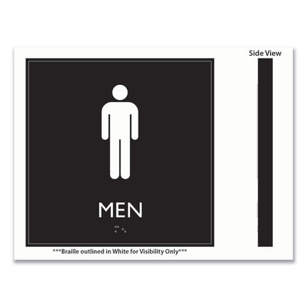 ADA Sign, Men, Plastic, 8 x 8, Clear/White
