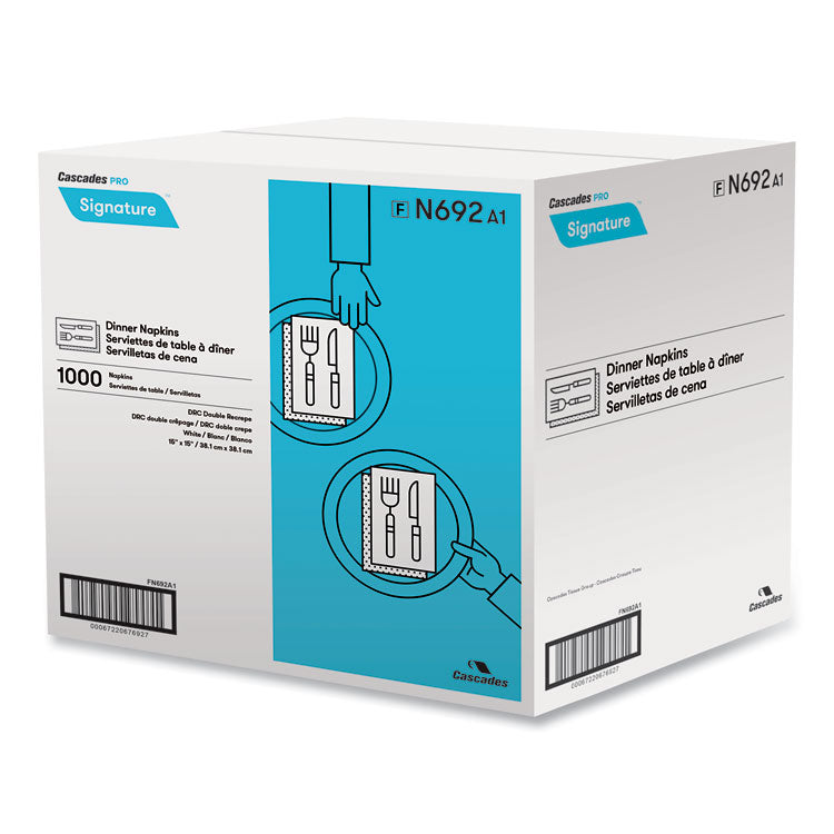 Select Dinner Napkins, 1-Ply, 15 X 15, White, 1000/carton