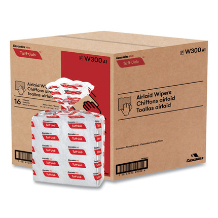 Tuff-Job S300 Airlaid Wipers, 12 X 13, White, 50/pack, 16/carton