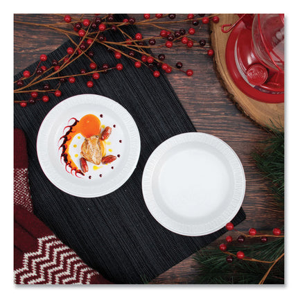 Quiet Classic Laminated Foam Dinnerware Plates, 6" dia, White, 125/Pack, 8 Packs/Carton