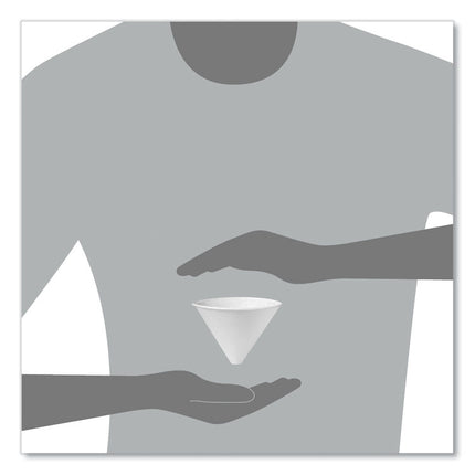 Bare Eco-Forward Treated Paper Funnel Cups, 6 oz, White, 250/Bag, 10/Carton