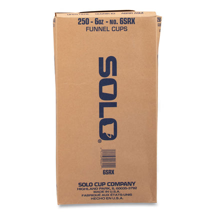 Bare Eco-Forward Treated Paper Funnel Cups, 6 oz, White, 250/Bag, 10/Carton
