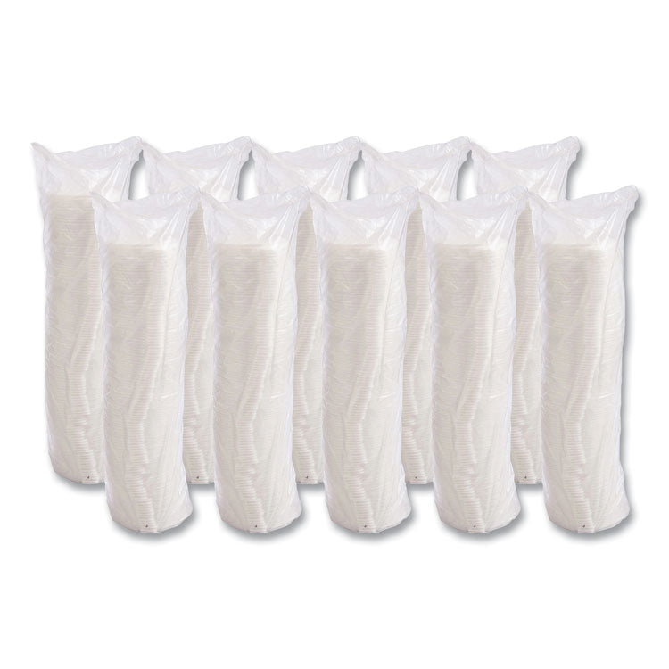 Lift n' Lock Plastic Hot Cup Lids, Fits 10 oz Hot Cups, White, 1,000/Carton