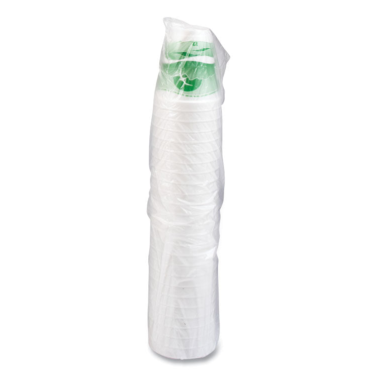 Horizon Hot/Cold Foam Drinking Cups, 12 oz, White/Green, 25/Bag, 40 Bags/Carton