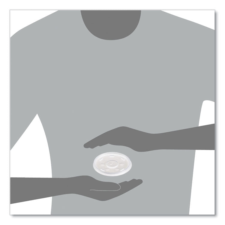 Plastic Lids for Foam Cups/Bowls/Containers, Flat with Straw Slot, Fits 6 oz to 14 oz, Translucent, 100/Pack, 10 Packs/Carton