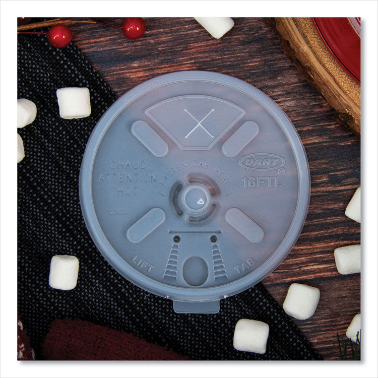 Lift n' Lock Plastic Hot Cup Lids With Straw Slot, Fits 12 oz to 24 oz Hot Cups, Plastic, Translucent, 100/Pack, 10 Packs/CT