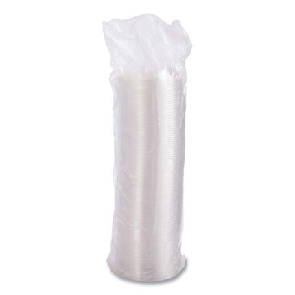 Plastic Dome Lid, Fits 5 oz to 32 oz Hot Cups/Containers, Clear, 100/Pack, 10 Packs/Carton