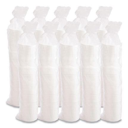 Vented Foam Lids, Fits 6 oz to 32 oz Hot Cups, White, 50/Pack, 10 Packs/Carton